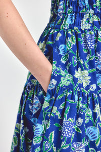 Tora Dress - Blue Vines
