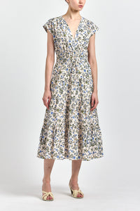 Fatima A-Line Dress - Blue Bouquet