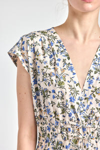 Fatima A-Line Dress - Blue Bouquet