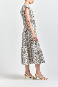 Fatima A-Line Dress - Blue Bouquet