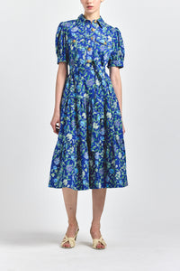 Buffy Utility Dress - Blue Vines