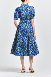 Buffy Utility Dress - Blue Vines