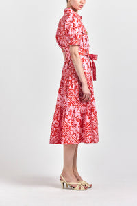 Buffy Utility Dress - Pink Tile