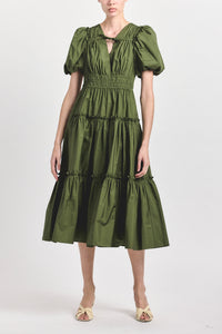Philippa Balloon Sleeve Maxi Dress - Fatigue