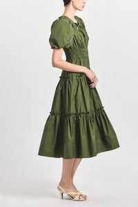 Philippa Balloon Sleeve Maxi Dress - Fatigue