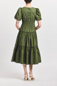 Philippa Balloon Sleeve Maxi Dress - Fatigue
