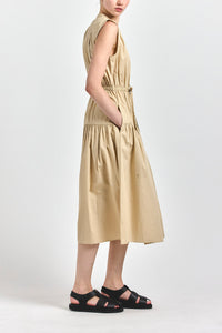Maragaret Sleeveless Midi Dress - Safari