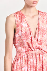 Tamara Sleeveless Midi Dress - Pink Garden