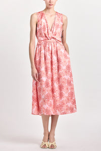 Tamara Sleeveless Midi Dress - Pink Garden