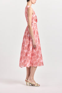 Tamara Sleeveless Midi Dress - Pink Garden