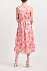 Tamara Sleeveless Midi Dress - Pink Garden
