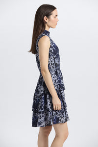 Blue floral dress with tiers 