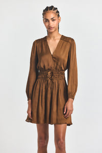 Calanthe Long Sleeve Dress - Dark Mocha