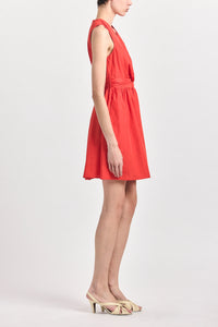 Nulla Twist Front Mini Dress - Red