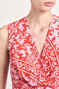 Nulla Twist Front Mini Dress - Pink Tile