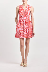 Nulla Twist Front Mini Dress - Pink Tile