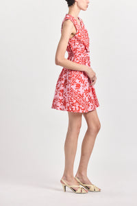 Nulla Twist Front Mini Dress - Pink Tile