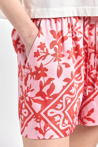 Belen Paperbag Shorts - Pink Tile