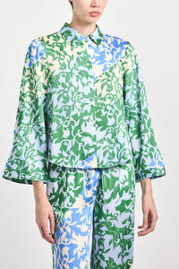 Milad Oversized Shirt - Blue Botanical