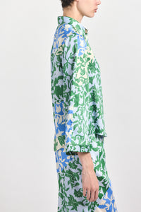 Milad Oversized Shirt - Blue Botanical