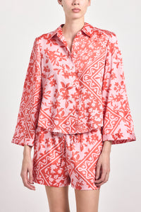 Milad Oversized Shirt - Pink Tile