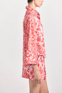 Milad Oversized Shirt - Pink Tile