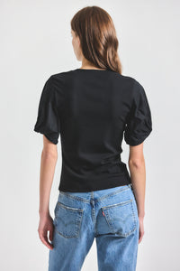 Fallon Mixed Media Tee - Black