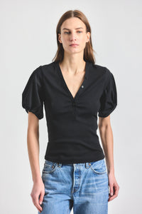 Fallon Mixed Media Tee - Black