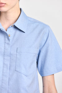 Lira Crop Short Sleeve Shirt - Cloud Blue