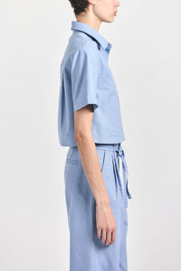Lira Crop Short Sleeve Shirt - Cloud Blue