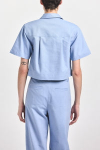 Lira Crop Short Sleeve Shirt - Cloud Blue