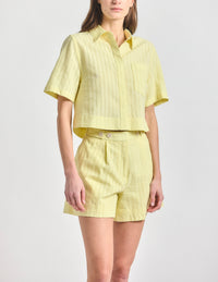 Lira Crop Short Sleeve Shirt - Lemonade