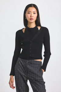 Lonnie Viscose Knit Layered Cardigan