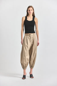 Kendall Pleated Balloon Pant - Latte