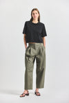 Asher Pleated Trouser - Dusty Olive