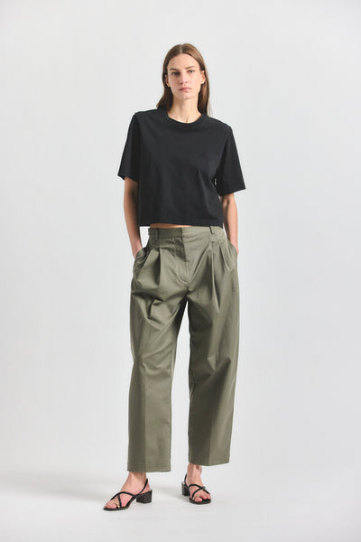 Asher Pleated Trouser - Dusty Olive – Derek Lam