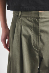 Asher Pleated Trouser - Dusty Olive