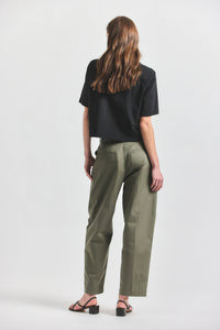 Asher Pleated Trouser - Dusty Olive