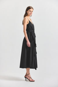 Hattie Ruffle Front Dress - Black