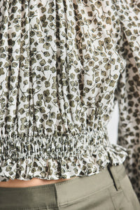 Charlee Bohemian Long Sleeve Top - Marshmallow/Mermaid