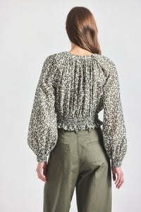 Charlee Bohemian Long Sleeve Top - Marshmallow/Mermaid