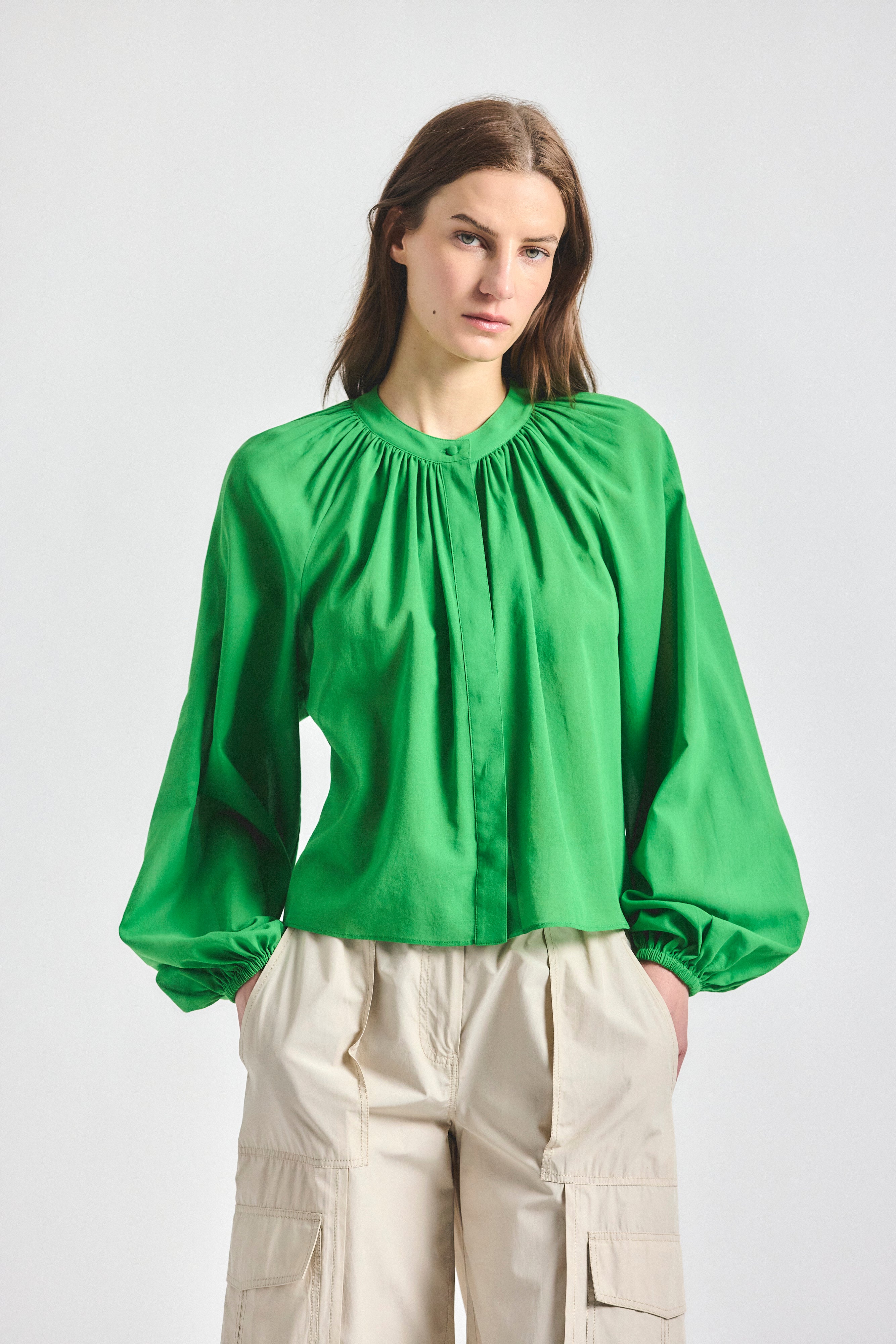 Zoey Balloon Sleeve Top - Online Lime – Derek Lam