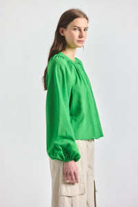 Zoey Balloon Sleeve Top - Online Lime