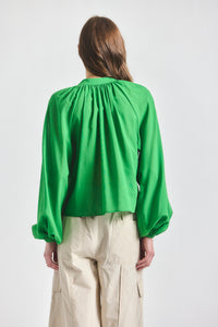 Zoey Balloon Sleeve Top - Online Lime