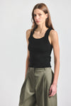 Dakota Compact Knit Tank Top - Black