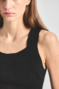 Dakota Compact Knit Tank Top - Black
