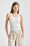 Dakota Compact Knit Tank Top - Marshmallow