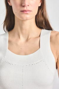 Dakota Compact Knit Tank Top - Marshmallow