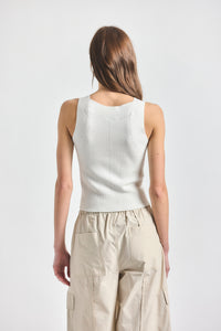 Dakota Compact Knit Tank Top - Marshmallow