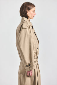 Emilio Cropped Trench Coat - Latte